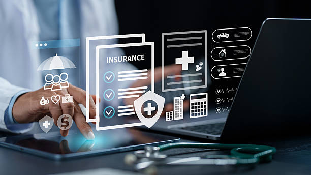 Health insurance concept, healthcare policy, medical coverage and healthcare protection. Customer choosing insure online and Medical service. financial planning and online medical system.
